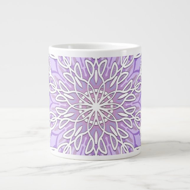 Farbige Mandala Jumbo-Tasse (Vorderseite)