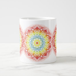 Farbige Mandala Jumbo-Tasse