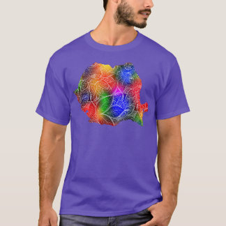 Farbige Mandala Kunstkarte Rumäniens mit Text in m T-Shirt