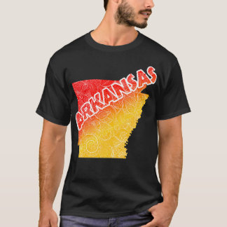Farbige Mandala-Kunstkarte von Arkansas mit Text i T-Shirt