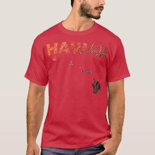 Farbige mandala Kunstkarte von Hawaii mit Text im T-Shirt
