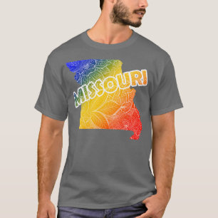 Farbige mandala Kunstkarte von Missouri mit Text i T-Shirt