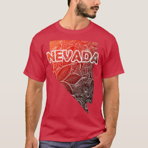 Farbige Mandala Kunstkarte von Nevada mit Text in  T-Shirt