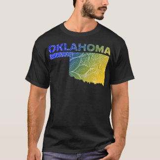 Farbige Mandala Kunstkarte von Oklahoma mit Text i T-Shirt