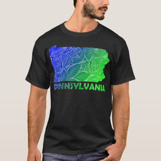 Farbige Mandala Kunstkarte von Pennsylvania mit Te T-Shirt