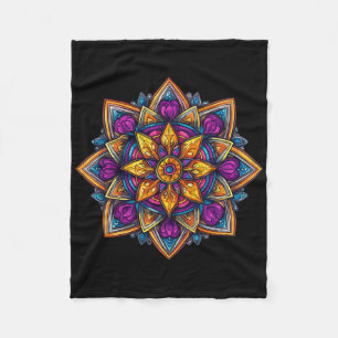 Farbige Mandala-Meditation Lotus Fleecedecke