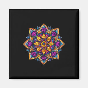 Farbige Mandala-Meditation Lotus  Magnet