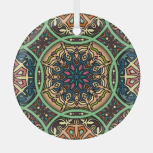 Farbige Mandala: Vintage florale Handzeichnung Ornament Aus Glas