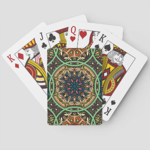 Farbige Mandala: Vintage florale Handzeichnung Spielkarten