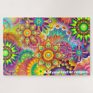 Farbige Mandalas Fraktal abstraktes Musterdesign Puzzle