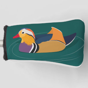Farbige Mandarinente moderne digitale Kunst Golf Headcover
