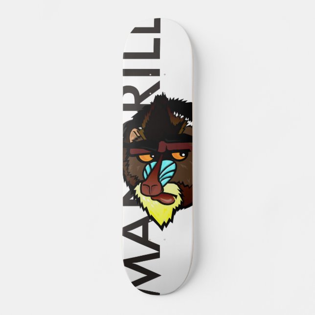 FARBIGE MANDRILL GRAPHIC ILLUSTRATRATION SKATEBOAR SKATEBOARD (Vorderseite)