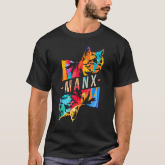 Farbige Manx-Katzenrasse ohne Schwanz Züchter T-Shirt