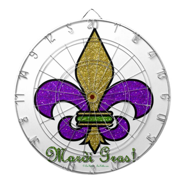 Farbige Mardi Gras Fleur De Lis Dartscheibe (vorne)