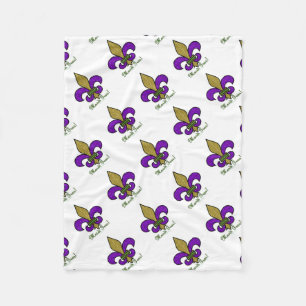 Farbige Mardi Gras Fleur De Lis Fleecedecke