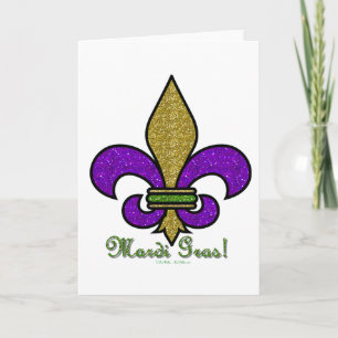 Farbige Mardi Gras Fleur De Lis Karte