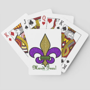 Farbige Mardi Gras Fleur De Lis Spielkarten
