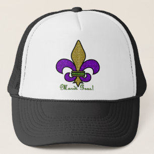 Farbige Mardi Gras Fleur De Lis Truckerkappe