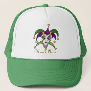 Farbige Mardi Gras Narren Maske Truckerkappe