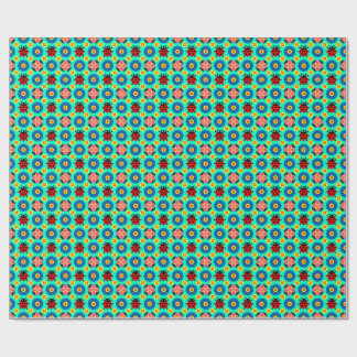 Farbige Marienkäfer und Blumen Geschenkpapier