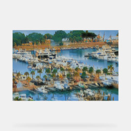 Farbige Marina-Wandkunst Küstenhafenboote Acrylschild