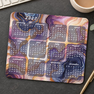 Farbige Marmor-Kunstmuster-Design 2027 Kalender Mousepad