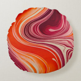 Farbige Marmorpapier Art Round Throw Kissen