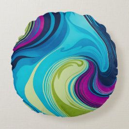 Farbige Marmorpapier Art Round Throw Kissen
