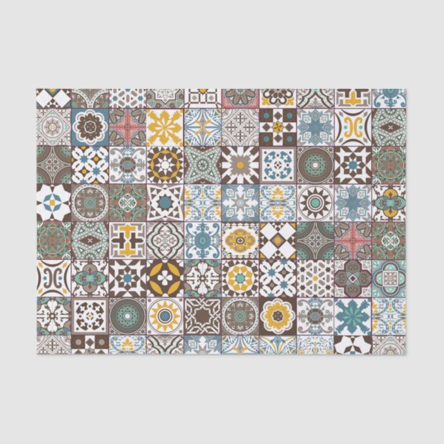 Farbige marokkanische Fliese Seidenpapier (Vorderseite)