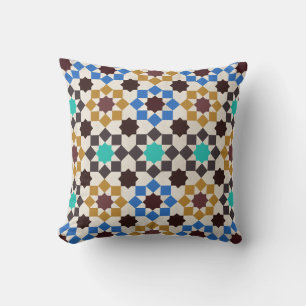 Farbige marokkanische Zellige-Geometrie-Mosaik Kissen