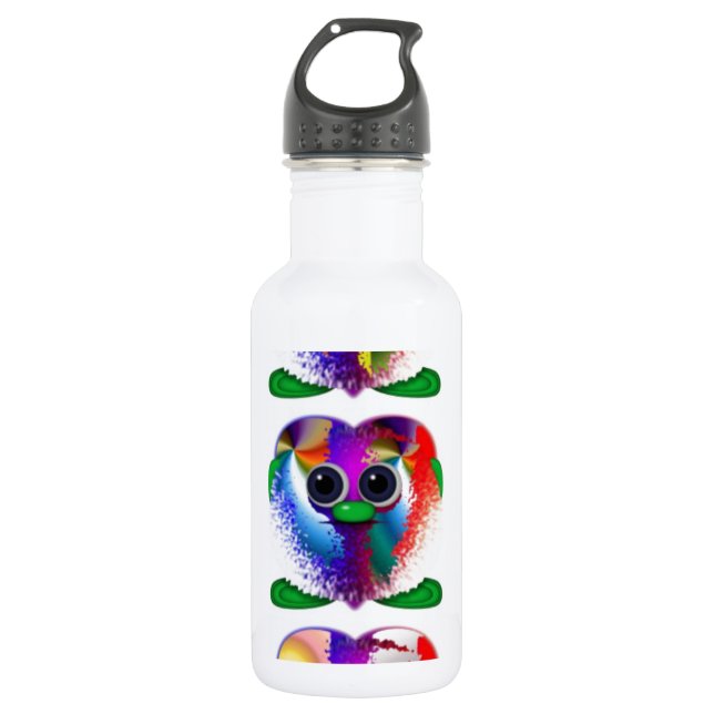Farbige Mascots Edelstahlflasche (Vorderseite)