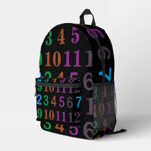 Farbige Mathe-Zahlen Zurück zur Schule Bedruckter Rucksack