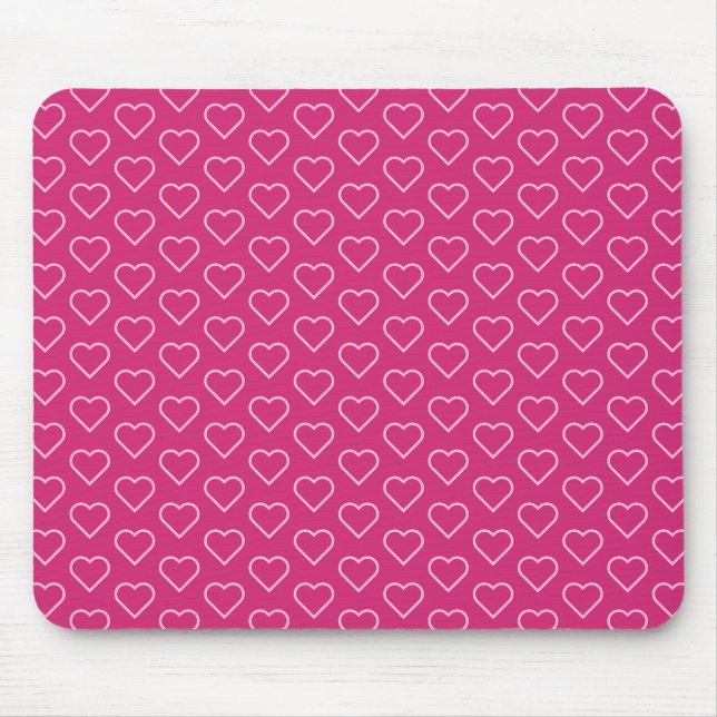Farbige Mausknöpfe mit rosa Liebe-Herz Mousepad (Vorne)