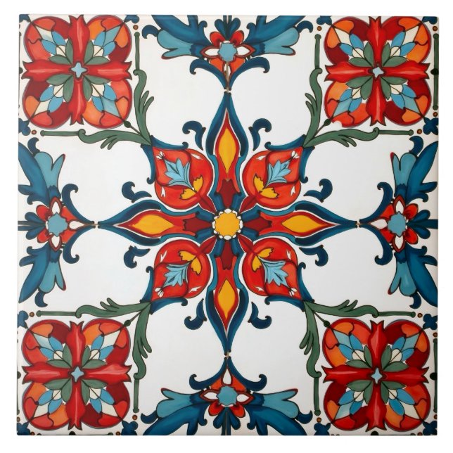 Farbige,mediterrane,Mosaik, Fliese (Vorderseite)