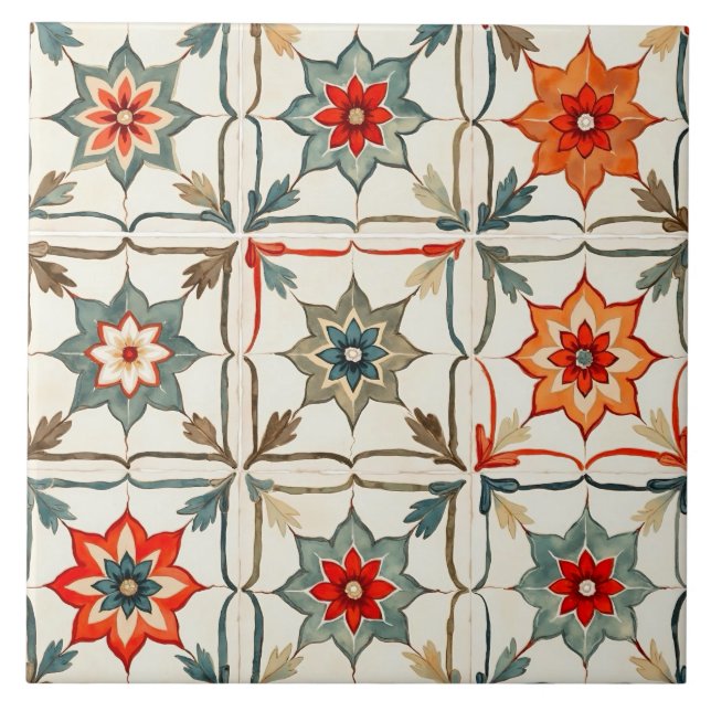 Farbige,mediterrane,mosaik, Fliese (Vorderseite)