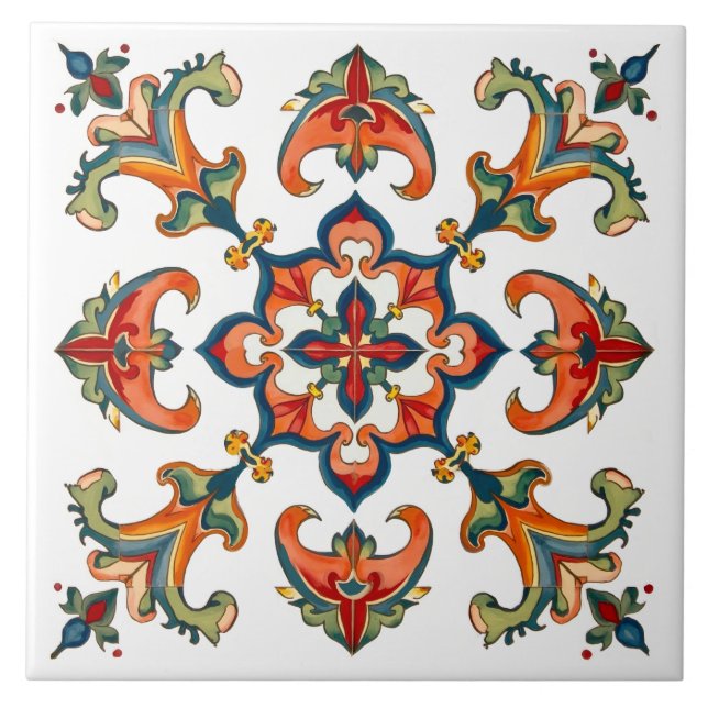 Farbige,mediterrane,mosaik, Fliese (Vorderseite)