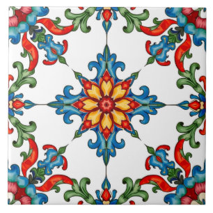 Farbige,mediterrane,mosaik,rot,orange,blau, Fliese