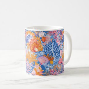 Farbige Meeresmuschel Koralle Türkis Lila Ozean Kaffeetasse