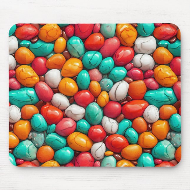Farbige Meeresteine Mousepad (Vorne)