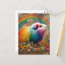 Farbige Meerschweinchen auf der Wiese Collage
