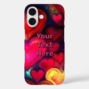 Farbige Mehrfach-Herzen Valentinstag iPhone 16 Hülle
