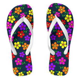 Farbige mehrfarbige Blume Muster-34654 Flip Flops