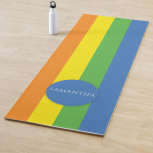 Farbige Mehrfarbige Moderne Personalisierte Name Yogamatte