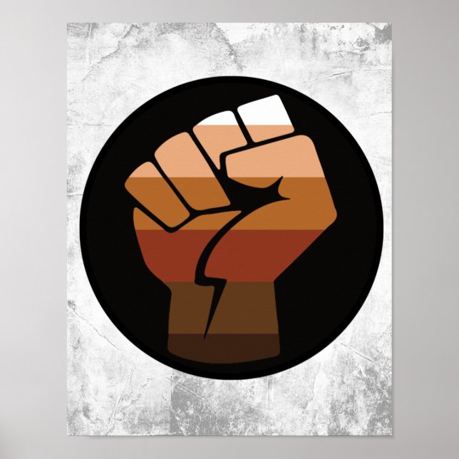 Farbige Menschen Faust / POC FIST Poster (Vorne)