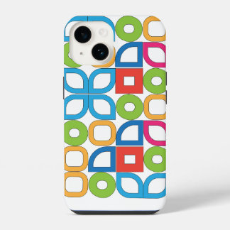 Farbige Mid Century Modern Weiße iPhone-Hülle iPhone 14 Hülle