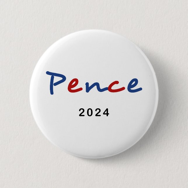 Farbige Mike Pence 2024 Skripttext Button (Vorderseite)