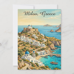 Farbige Milos Griechenland Ägäisches Meer Reise Karte