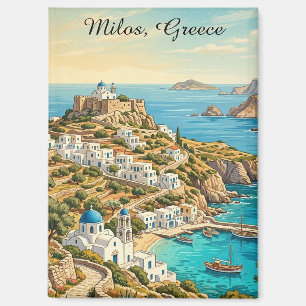 Farbige Milos Griechenland Ägäisches Meer Reise Magnet