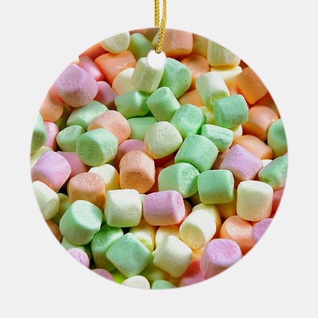 Farbige Mini-Marshmallows Keramik Ornament (Vorne)