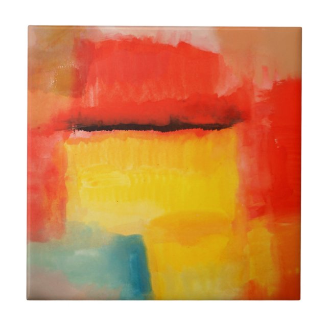 Farbige Minimalistische Abstrakte Kunstwerke Fliese (Vorderseite)